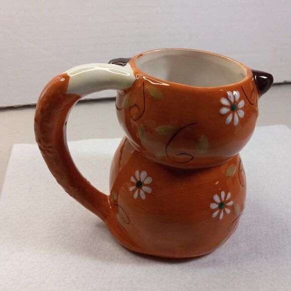 Fancy Fox Flower Coffee Mug Cottagecore Kitsch Countrycore - Picture 5 of 6